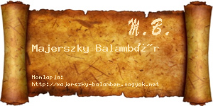 Majerszky Balambér névjegykártya